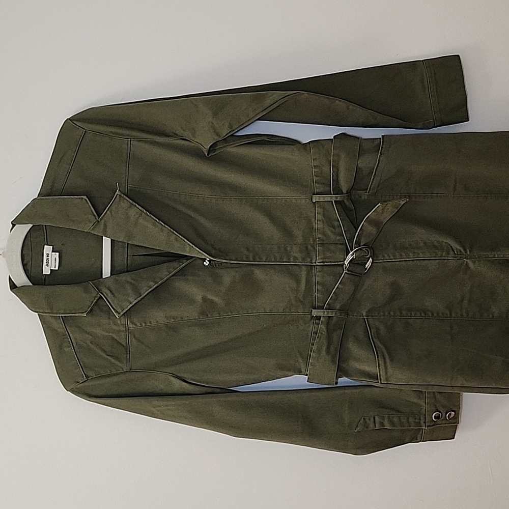 JasonWu Army Green Utility Cargo Wide Leg High Rise Belted Cotton Jumpsuits Sz S - Picture 7 of 16